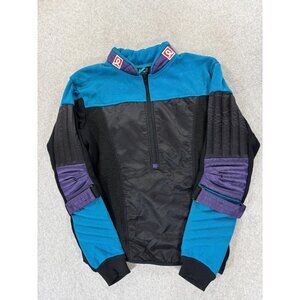 Demetre Vintage 1980's Half Zip Starting‎ Block Ski Sweater (Men's Medium) Blue